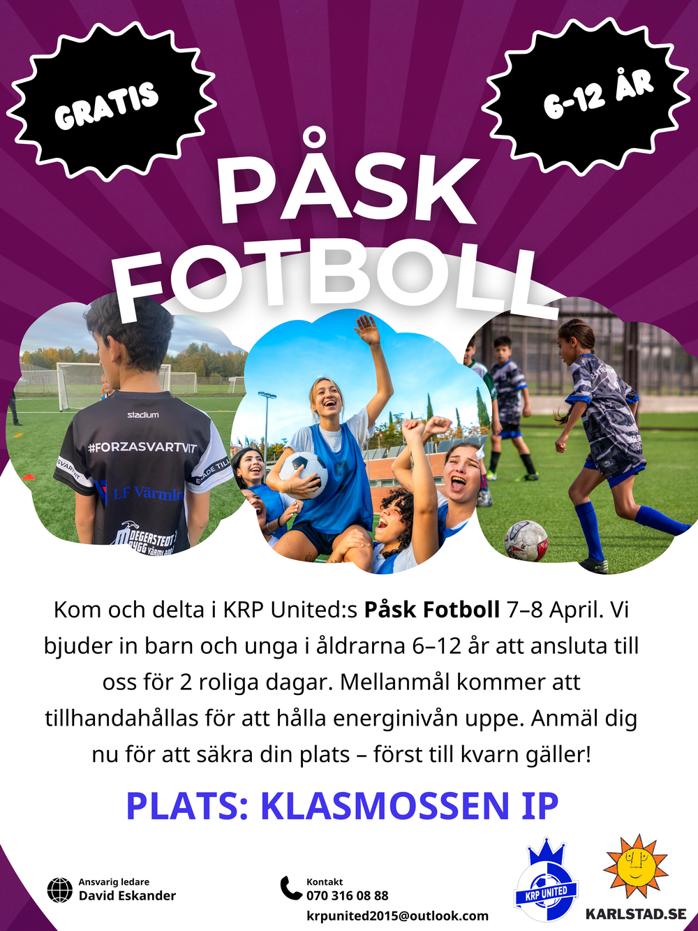 Anmälan till Påskfotboll med KRP United 